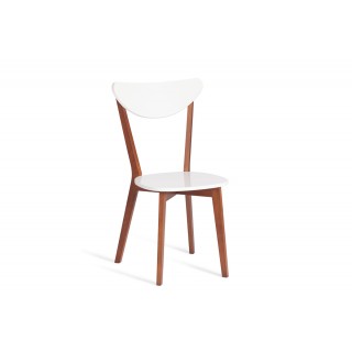 Стул MAXI с жестким сидением [каркас бук, сиденье, спинка-мдф,86 х 48.5 х 54.5 см, Белый+Натур (бук)